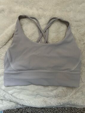 Lululemon Ribbed Crossback sports bra- Light Gray size 10